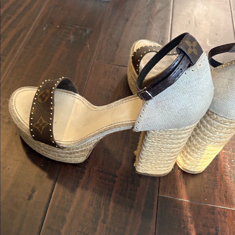Louis Vuitton Espadrille Wedge Sandals - Picture 3 of 10